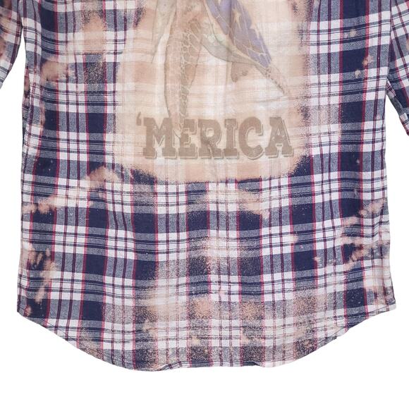 US Polo Assn Men’s Button Up Shirt Small Plaid ‘Merica Turtle Back Long Sleeve - Picture 11 of 11